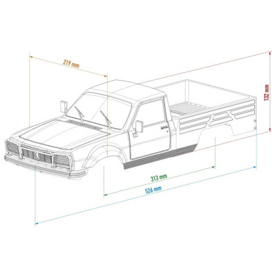 Čirá karoserie PEUGEOT 504 včetně příslušenství, licencovaná
