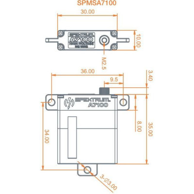 Spektrum servo A7100 8.3kg.cm 0.078s/60° úzké MT/M