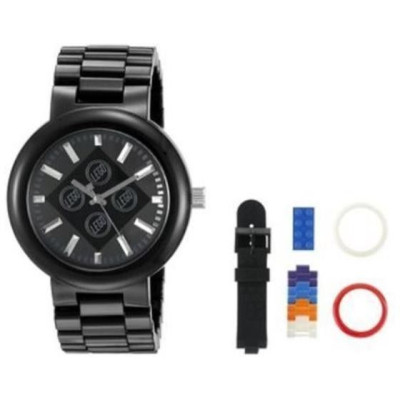 LEGO LEGO hodinky pro dospělé 4 Stud Brick Black/Chrome LEGO9007705