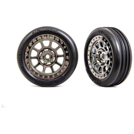Traxxas kolo 2.2", disk černě chromovaný, pneu Ribbed (2) (přední)