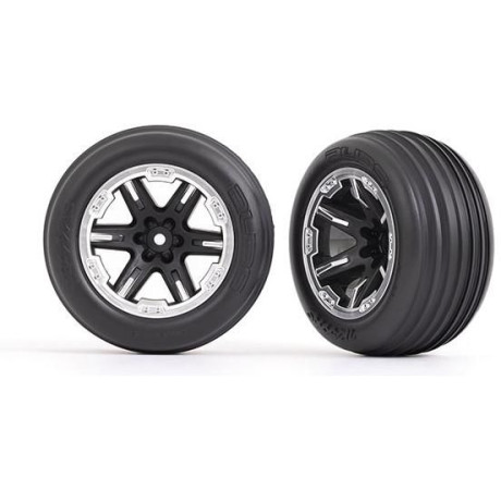 Traxxas kolo 2.8", disk RXT černý/polomatný chrom, pneu Ribbed (2) (přední)