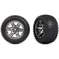 Teljes 2,8" RXT hátsó kerekek 1:10-es elektromos autókhoz. Fekete krómozott kerekek Alias gumiabroncsokkal és betéttel.