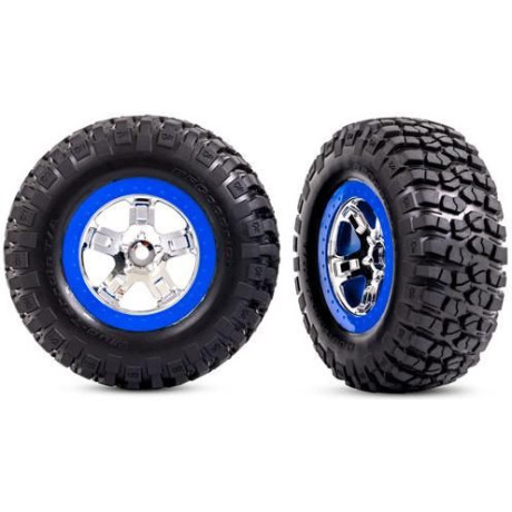 Traxxas kolo 2.2/3.0", disk SCT chromovaný/modrý, pneu KM2 (2) (2WD přední)