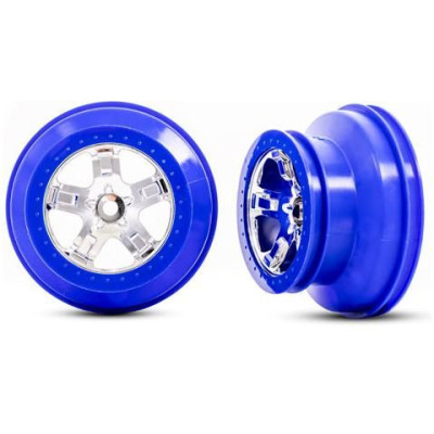 Traxaxs disk 2.2/3.0" SCT chromovaný/modrý (2) (2WD přední)