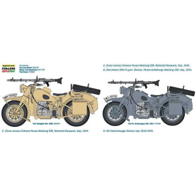 Model Kit military 7403 - German Military Motorcycle with Sidecar (1:9)