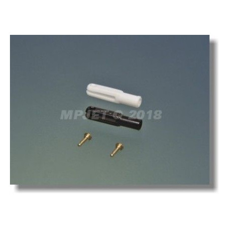 Vidlička plast, délka 17 mm, pro páku tloušťky 1,2, čep pr. 1, M2, bílá. balení 2 ks