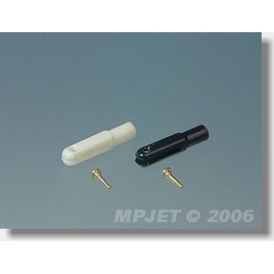 Vidlička plast, délka 23 mm, šířka drážky 1,6, čep pr. 1,6, M2, černá, balení 10 ks