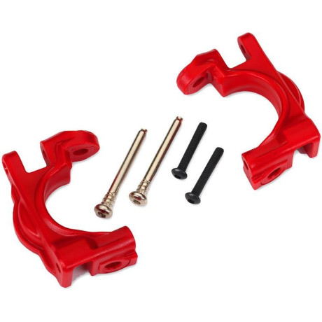 Traxxas závěs přední těhlice HD červený (pro NO9080)