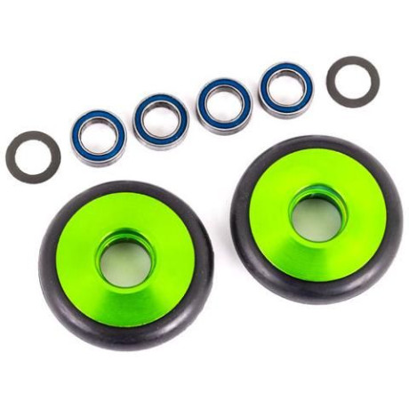 Traxxas kola wheelie hliníkové zeleně eloxované (2)