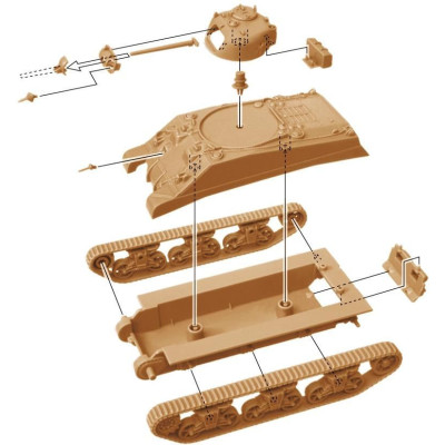 Fast Assembly tanky 7511 - M4A2 SHERMAN III (1:72)