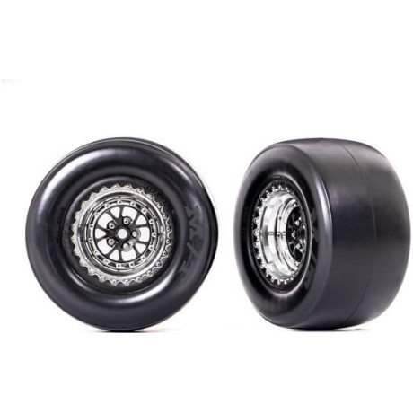 Traxxas kolo, disk Weld chrom/černý, pneu smoke (2) (zadní)