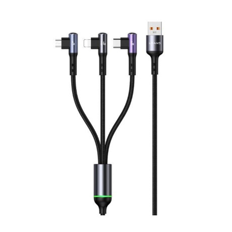 3in1 Right-angle 66W Fast Charging & Data Cable (L + C + M)