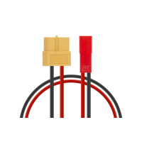 Töltőkábel (reduce) XT60 kimeneti csatlakozóval rendelkező töltőkhöz JST BEC csatlakozóval rendelkező akkumulátorok töltéséhez. Hossza 25cm. 20AWG