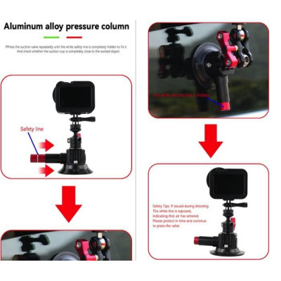 CNC Quick Release Vehicle Suction Mount (3inch) Black