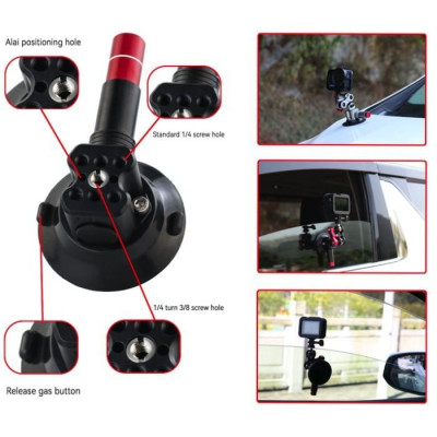 CNC Quick Release Vehicle Suction Mount (3inch) Titanium