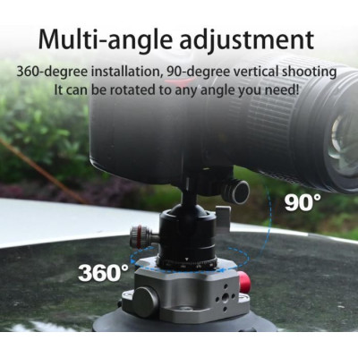 CNC Quick Release Vehicle Suction Mount (4.5inch) Black