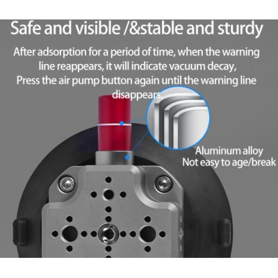 CNC Quick Release Vehicle Suction Mount (6inch) Black