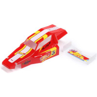 Pótalkatrész RC modell autókhoz Losi Mini JRX2: karosszéria, szárny piros