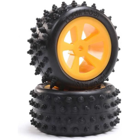 Losi kolo zadní s pneu 4 Row, oranžové (2): Mini JRX2