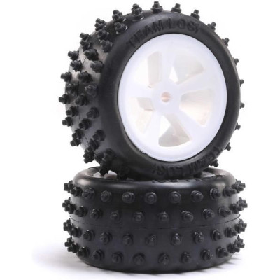 Losi kolo zadní s pneu 4 Row, bílé (2): Mini JRX2