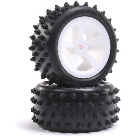 Losi kolo zadní s pneu 4 Row, bílé (2): Mini JRX2