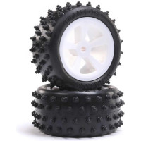 Alkatrész RC modell autókhoz Losi Mini JRX2: hátsó kerék 4 soros gumival, fehér (2 db)