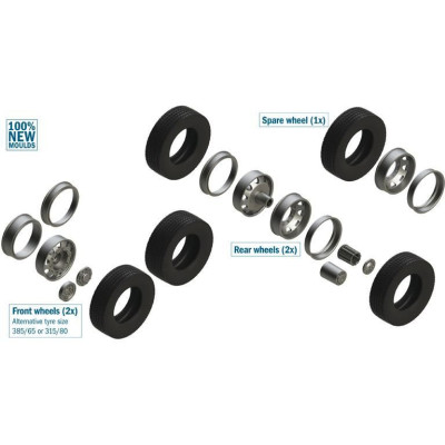 Model Kit doplňky 3909 - EUROPEAN TYRES and RIMS (1:24)