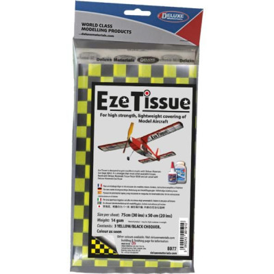 Eze Tissue potahovací papír 14g/m2 75x50cm kostkovaný žluto-černý (3ks)