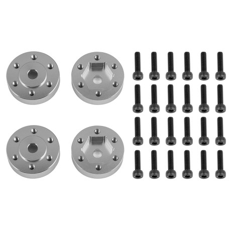 FT Enduro hliníkové Beadlock šestihrané adaptéry, stříbrné, včetně šroubů, 4+24 ks.
