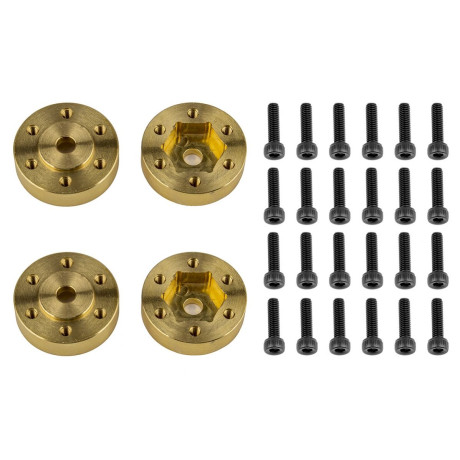 FT Enduro hmosazné Beadlock šestihrané adaptéry, stříbrné, včetně šroubů, 4+24 ks.