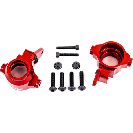 Traxxas těhlice přední hliníková červeně eloxovaná (levá a pravá)