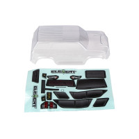 Áttetsző lexán karosszéria, öntapadós matricákkal együtt.