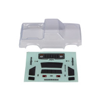 Áttetsző lexán karosszéria, öntapadós matricákkal együtt.