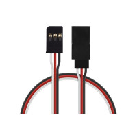 Lapos hosszabbító kábel Futaba csatlakozókkal, hossza 200mm, PVC szigeteléssel, vezető keresztmetszete 0,33mm2 / 22AWG.