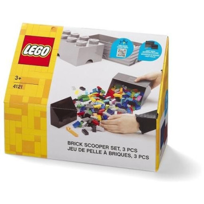 LEGO naběrač na kostičky šedá/černá, set 2ks