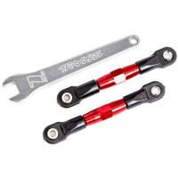 Traxxas piros eloxált hátsó hajtórúd (2db), 7075-T6 erősségi alumíniumból, összeszerelve, golyóscsap végzárókkal, állítható csavarkulccsal. Tuning alkatrész a Drag Slash-hez.