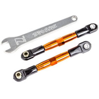 Traxxas narancssárga eloxált első hajtórúd (2db), 7075-T6 erősségi alumíniumból, összeszerelve, golyóscsap végzárókkal, állítható csavarkulccsal. Tuning alkatrész a Drag Slash-hez.