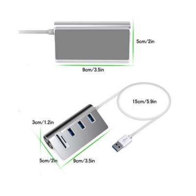 5in1 Aluminum Alloy Docking Station / Card Reader (USB 3.0)