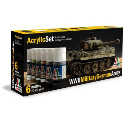 Sada akrylových barev 433AP - WWII Military German Army 6 ks