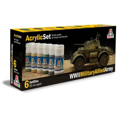 Sada akrylových barev 440AP - WWII MILITARY ALLIED ARMY 6 ks