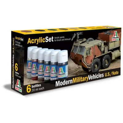 Sada akrylových barev 442AP - MODERN MILITARY VEHICLES (U.S./N.A.T.O.) 6 ks