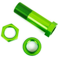 Pótalkatrész RC modellautóhoz Traxxas Sledge: zöld eloxált alumínium szervómentő alkatrészek.