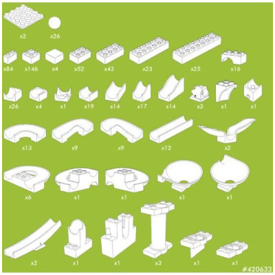 HUBELINO Kuličková dráha - set s kostkami Mega 585 dílků