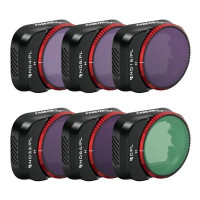 Hat darabos Freewell filter szett a DJI Mini 3 Pro drón kamerájához. A szett tartalma: ND4/PL, ND8/PL, ND16/PL, ND32/PL, ND64/PL, CPL .