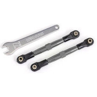 Tuning alkatrész - Traxxas első állítható alumínium összekötő rúd szürke eloxált (2 db) (Drag Slash-hez).