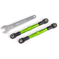 Tuning alkatrész - Traxxas első állítható alumínium összekötő rúd zöld eloxált (2 db) (Drag Slash-hez).