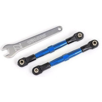 Tuning alkatrész - Traxxas első állítható alumínium összekötő rúd kék eloxált (2 db) (Drag Slash-hez).
