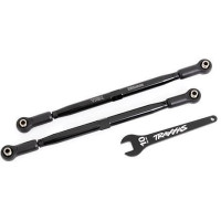 Traxxas alumínium kormányösszekötő fekete (2 db) - színes eloxált alkatrész, könnyű és rendkívül tartós 7075-T6 alumíniumból. Pótalkatrész XRT RC autómodellhez és X-Maxx modellhez WideMaxx bővített nyomtávmérő készlettel szerelve.