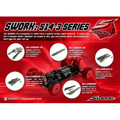 SWORKz plastové PRO COMPOSIT tvrdé bočnice šasi, 1 pár