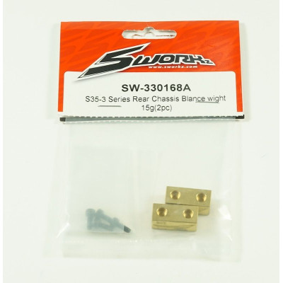 SWORKz mosazné závaží šasi, zadní 15g, 2 ks.